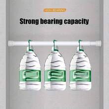 1 件黑色免打孔伸缩杆，（直径 0.98 英寸，长度 27.16-47.24 英寸）强力弹簧承重浴帘杆、晾衣杆、支撑杆、窗帘杆、门帘杆、浴室配件 - 黑色長度27.16-47.24inch - 查看 9