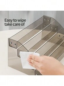 2入組多層壓克力指甲油展示架,適用於口紅、化妝品和美容商店 - 灰色2裝 - 查看 4