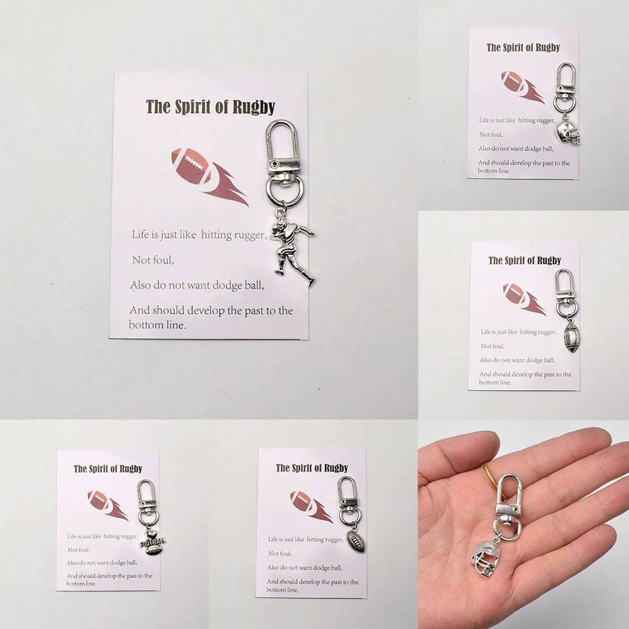 1pc Football Themed Keychain For Diy Travel Bag, Backpack, Phone Pendant, Sports Meeting Souvenir Gift, Accessory - Keychain - View 1