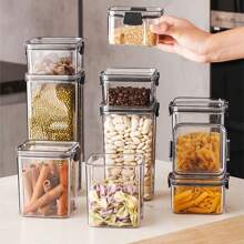 Recipiente Sellado Para Almacenamiento De Granos En La Cocina, Granos Varios, Recipiente De Plástico Transparente Para Aperitivos, Productos Secos, Té, Incluye Tapa, Exclusivo Para Refrigerador, Caja De Almacenamiento, Caja De Sellado Para Congelador, Lata De Frutas