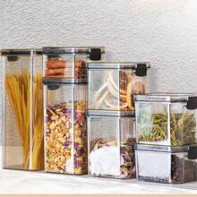 Recipiente Sellado Para Almacenamiento De Granos En La Cocina, Granos Varios, Recipiente De Plástico Transparente Para Aperitivos, Productos Secos, Té, Incluye Tapa, Exclusivo Para Refrigerador, Caja De Almacenamiento, Caja De Sellado Para Congelador, Lata De Frutas