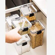 Recipiente Sellado Para Almacenamiento De Granos En La Cocina, Granos Varios, Recipiente De Plástico Transparente Para Aperitivos, Productos Secos, Té, Incluye Tapa, Exclusivo Para Refrigerador, Caja De Almacenamiento, Caja De Sellado Para Congelador, Lata De Frutas