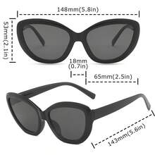 1入復古時尚黑色貓眼框眼鏡,適合戶外旅行 - 黑色 - 查看 6