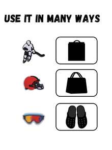 12入組冰球主題鞋扣和卡通鞋扣diy珠寶,男女適用,生日派對紀念品 - 彩色 - 查看 6