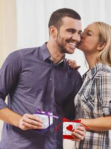 20入組情人節糖果盒,心形情人節杯形蛋糕餅乾盒,帶緞帶的甜點餅乾巧克力情人節派對禮物,紅色粉紅色紫色 - 彩色 - 查看 4