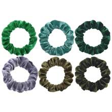 6/10 件/批 天鹅绒女士女孩发圈弹性发带 多色混合纯色时尚马尾辫固定发带配饰发圈 适合日常使用 - 彩色 - 查看 17