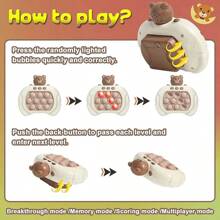 儿童按压欢乐玩具，教育突破快推游戏机，训练打孔鼠标玩具，适合男孩和女孩，万圣节、圣诞节和节日礼物学校、学生、文具、学校用品学校用品 - 彩色 - 查看 5