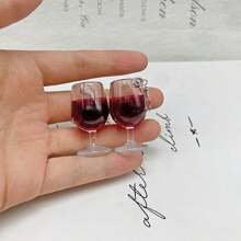 1 Pair Wine Glass Design Creative Dangle Earrings Elegant Leisure Style Plastic Jewelry Delicate Personalized Female Gift Y2K