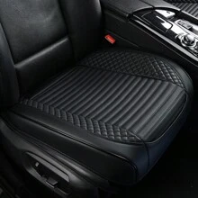 1入通用汽車座椅套,透氣納帕皮革防滑墊汽車座椅墊前座套,車內配件 - 黑色 - 查看 1