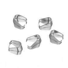 Yovtor 50pcs Stainless Steel Pendant Charms Clip Clasps Buckle Connectors DIY Jewelry Findings Crafts Components Accessories - Steel - View 2