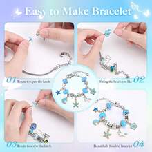 66 件吊飾手鍊製作套件、珠寶製作套件、diy 藝術工藝品生日、節日、情人節禮物 - 彩色 - 查看 3