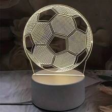 1入3d足球形led夜燈-暖黃色燈光,變色燈光,臥室氛圍led桌燈-完美的禮物主意 - 白色 - 查看 5