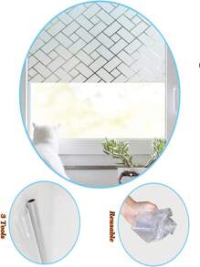 Phim dán kính mờ chống tĩnh điện, miếng dán kính mờ chống tĩnh điện, tấm phủ vinyl chống tia UV không dính dùng cho trang trí phòng tắm, văn phòng tại nhà - trắng - Xem 1