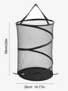1 chiếc giỏ đựng đồ giặt bằng polyamide có thể gấp lại, giỏ đựng quần áo gia dụng màu đen hàng ngày, quần váy, giày dép, quần jean, bốt, giỏ đựng đồ giặt, giỏ đựng đồ phòng tắm, giỏ, giỏ đựng đồ, giỏ đựng đồ giặt có thể gấp lại - màu đen - Xem 9