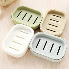 1pc Double-Layer Soap Box With Lid, Bathroom Drain Soap Box, Creative Travel Portable Soap Holder Soap Holder Soap Box - Khaki - View 5