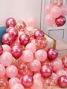25pcs Pink Party Balloons For Festival Celebration And Room Decoration - Pink - View 2