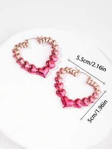 歐美風格,簡約創意心形女耳環1對 - 耳環 - 查看 5