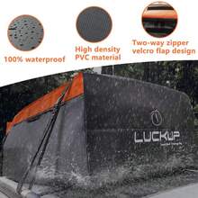 LUCKUP 520L 100% Waterproof Durable Rooftop Cargo Carrier Bag,Fits All Cars With Rack Or No Rails, 4 Heavy Duty Wide Straps And Buckles, 18.5 Cubic Ft, Black - 橘色 - 查看 6