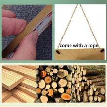 1pc 30x30cm Wooden Valentine's Day Hanging Ornament For Home, Cafe, Hotel Decoration And Gift Giving (Rope Included) - Multicolor - View 3