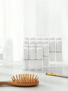 24-Slot Transparent Lipstick Storage Box Plastic Cosmetic Organizer, Lipstick Display Stand For Dressing Table - Clear - View 7