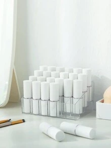 24-Slot Transparent Lipstick Storage Box Plastic Cosmetic Organizer, Lipstick Display Stand For Dressing Table - Clear - View 1