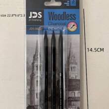 2023 Special Price Charcoal Pencils 3pcs/Set Soft, Medium, Hard Professional Drawing Sketching Art Pencils Stationery 2h-8b - Black - View 2