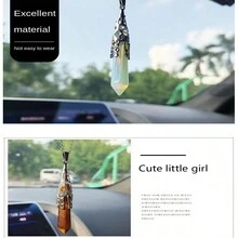 1pc Car Decoration Crystal Pendant With Amethyst For Rearview Mirror Accessories - Green - View 1