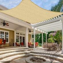 LOVE STORY Custom Size Sun Shade Sail Canopy Commercial Rectangle Sail Shade Fabric For Patio Garden Backyard Pool (Customized) - Màu Khaki - Xem 1