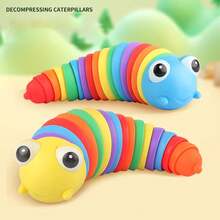 1 件組可愛有趣的搖擺毛毛蟲拼圖玩具和裝飾品 - 藍色 - 查看 3