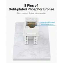 VENTION Cat5e RJ45 90° Angled Keystone Ethernet Wall Jack Punch Down UTP 90 180 Degree Keystone Jack Adapter - White - View 5