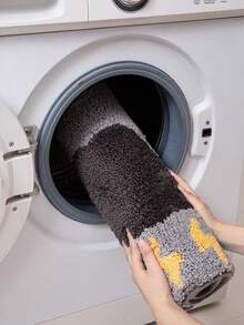 毛絨聚酯物料彩虹、雲朵和卡通形狀地墊,防滑tpr底部,吸水易清潔、可機洗,柔軟舒適,適用於浴室洗臉池、浴缸、淋浴 - 1pc - 彩色 - 查看 6