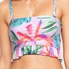 Conjunto Bikini Traje de Baño para Dama Bañador Estampado con Olanes - Multicolor - Ver 4