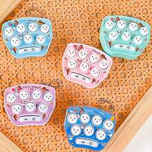 1入組卡通迷你手持式打地鼠電子遊戲玩具鑰匙鍊掛件,教育學生禮物 - 藍色 - 查看 3