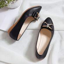 時尚女士平底鞋,百搭款 - 黑色 - 查看 4