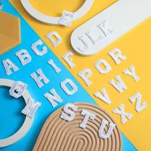 52 Pcs Letter Shaped Iron-On Patch For Clothes A-Z Alphabet Patches DIY Name Decorate Repair Patches - White - View 3