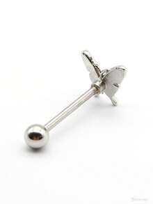 1入獨特流行的蝴蝶舌頭穿刺棒,帶有彩色和翼狀吊墜,不鏽鋼舌頭穿刺珠寶,適用於歐美風格的身體穿刺 - 蝴蝶舌釘 - 查看 4