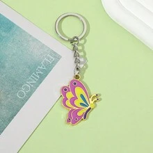創意鄉村風蝴蝶鑰匙扣,卡通動物鑰匙扣,個性化汽車鑰匙吊墜 - 紅色 - 查看 2