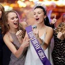 2入組女性及女孩的生日皇冠,附有女性生日帶、生日女孩頭箍、公主皇冠、鑲有鑽石的生日慶祝配件 - 彩色 - 查看 8