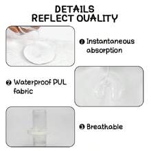 8入組3層貼身可重複使用柔軟護理墊，防漏防污，採用竹纖維製作，溫和舒適，使媽媽更加舒適，寶寶更加安全，佩戴舒適有效。 - 白色 - 查看 4