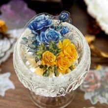 YANJI 30入/pack 玫瑰和花卉拼貼貼紙,適用於剪貼簿,筆記本,裝飾和diy工藝品 - 黑色 - 查看 4