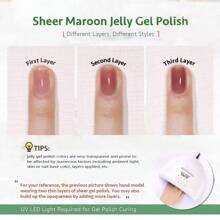 GLOZ 果冻凝胶指甲油套装 6 色中性透明乳白色裸粉色凝胶指甲油套装半透明可浸泡 UV 指甲油 DIY 美甲 - 彩色 - 查看 5