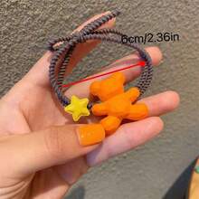 1 Miếng Đầy màu sắc Nhỏ bé Gấu Dây tóc Đối với Trẻ em , Dễ thương Kẹo Có màu sắc Băng tóc Dây đai cao su Phụ kiện tóc Đối với Cô gái - trái cam - Xem 2