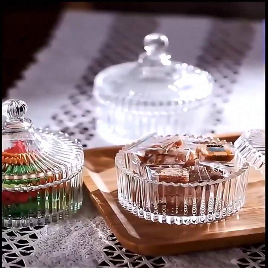 Coffee Table Snacks Candy Storage Jar With Lid For Coffee, Tea, Spices, Sweets Storage In Living Room And Kitchen - Clear - View 1