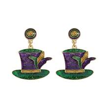 1對金屬雕像帽子＆皇冠＆面具垂飾耳環,是獨特的狂歡節女性禮物,適合送給女性朋友,姐妹,妻子,母親 - 狂歡節 - 查看 8