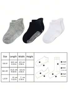 12 Pairs Non Slip Toddler Socks  Infant Baby Kids Grip Socks For Boy Girls Anti Skid Ankle Socks For 0-5 Year Children - Black and White - View 2
