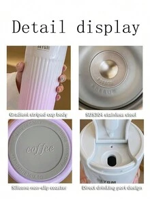 1入便攜時尚304不銹鋼咖啡杯,具有變色設計套,旅行隨行杯,禮品 - 綠色 - 查看 11