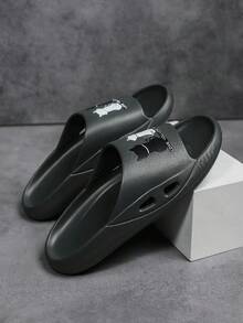 輕量休閒男士室內/室外拖鞋,防滑,耐磨,適用於家庭和浴室,休閒穿著 - 軍綠色 - 查看 5