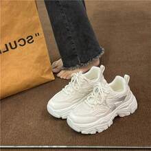 2024 New Spring Women\ Casual Athletic Shoes, Chunky Sneakers In Red Color, With Small Soles And A Style, Suitable For Daily Wear And Street Style. - Grey - View 7
