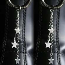 2入組流蘇星形鞋飾和掛墜（不含鞋子） - 銀色五角星 - 查看 2