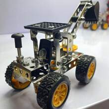 1pc Excavator 3d Metal Assembly Model Toy For Kids And Personal Collection, Industrial-Style Decoration Metal Craftsmanship Art Toy - Silver - View 6